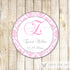 Pink Damask Birthday Baby Shower Bridal Shower Label Gift Tag Sticker