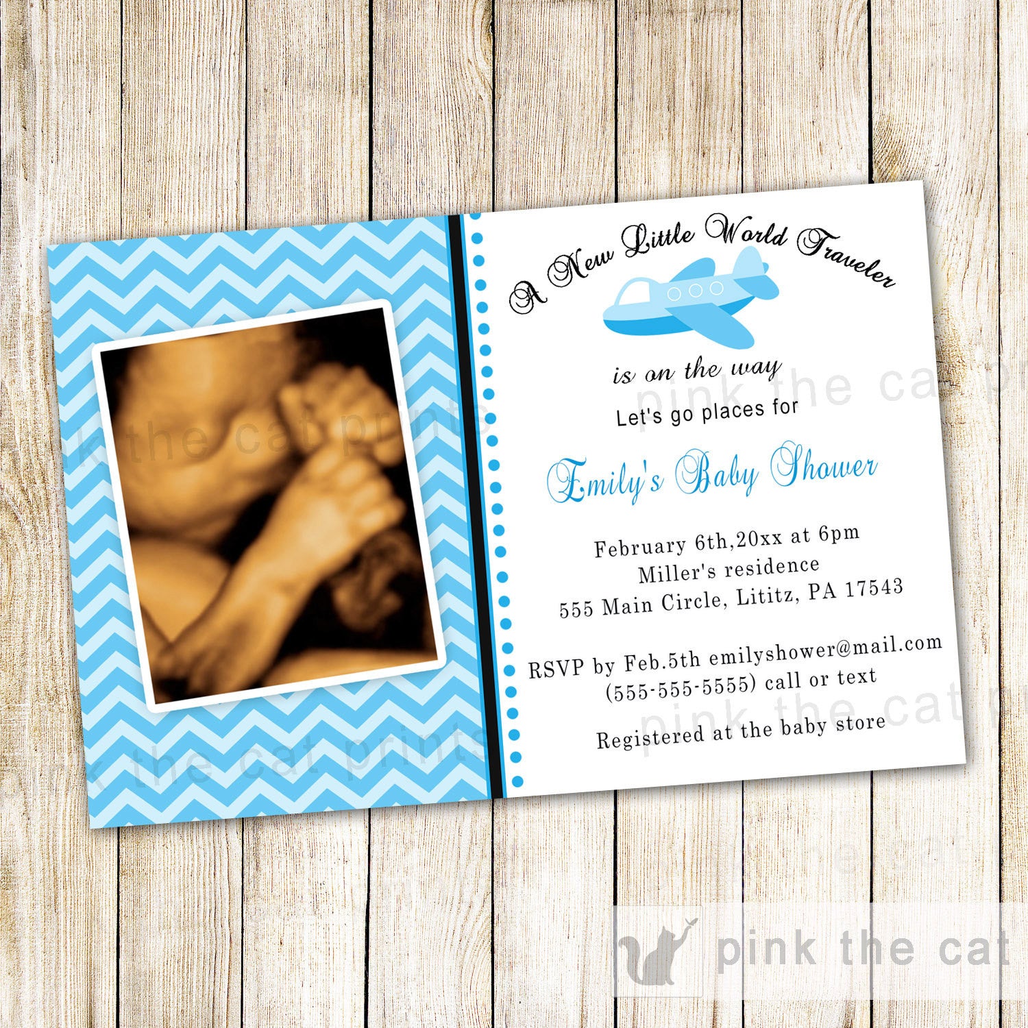 plane invitation baby boy shower