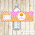 Pumpkin Bottle Label Girl Birthday Orange Pink