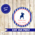 Polo Gift Favor Label or Tag - Sports Kids Birthday Baby Boy Shower Printable Personalized Red Blue Editable File INSTANT DOWNLOAD
