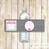 Black White Stripes Peoni Flower Bottle Label