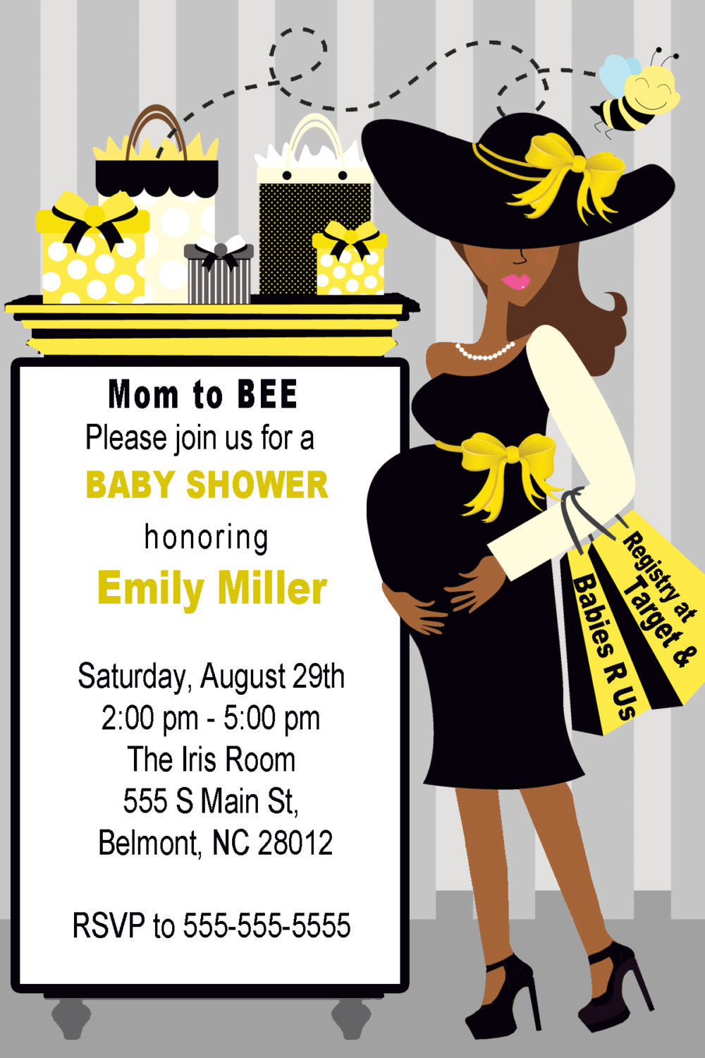 Bee Invitation Baby Shower Gender Reveal Pregnant Mom Gifts