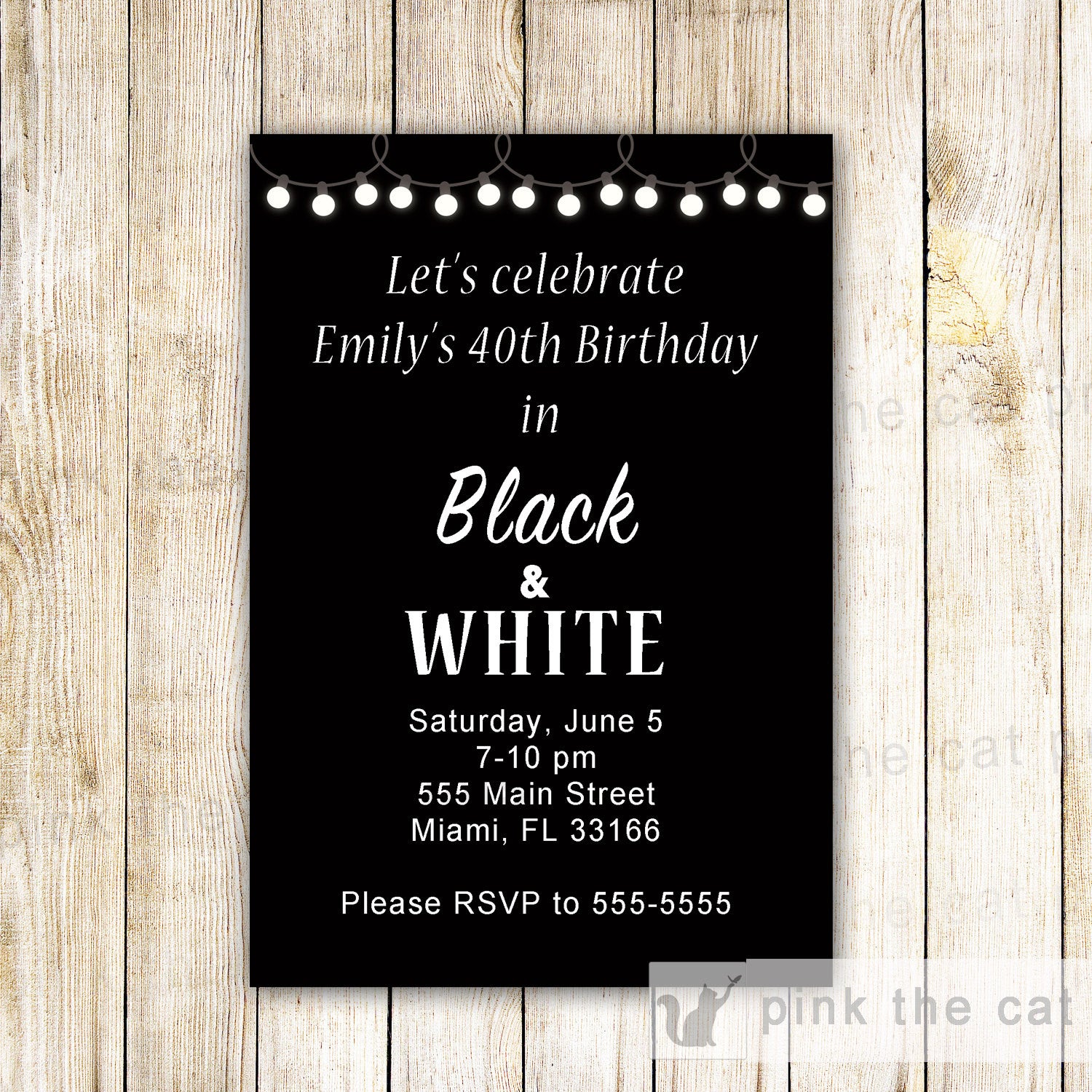 adult birthday invitation