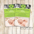 Baptism Christening Photo Invitation Green Black Printable