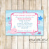30 Cards Whale Girl Baby Shower Invitation Personalized