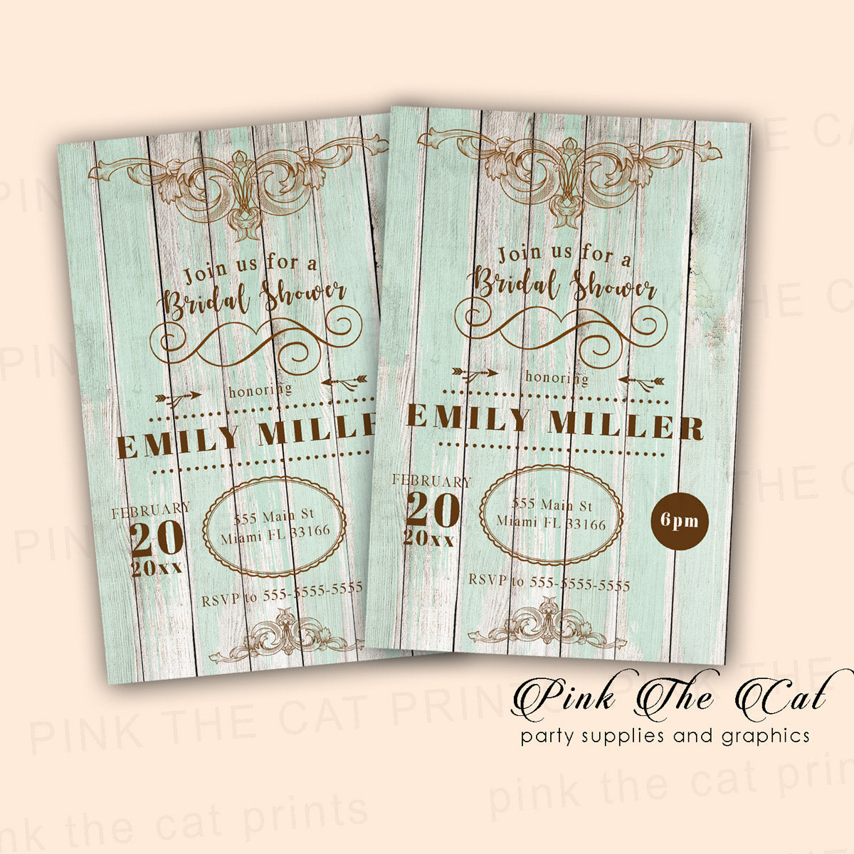 30 Wood Rustic Invitation Bridal Shower