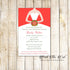 Bridal Shower Invitations Dress Christmas Red Green Printable