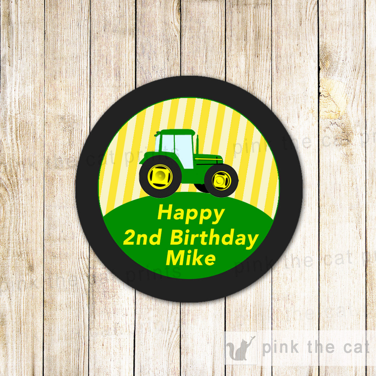 Tractor Gift Favor Tag Sticker Baby Shower Birthday