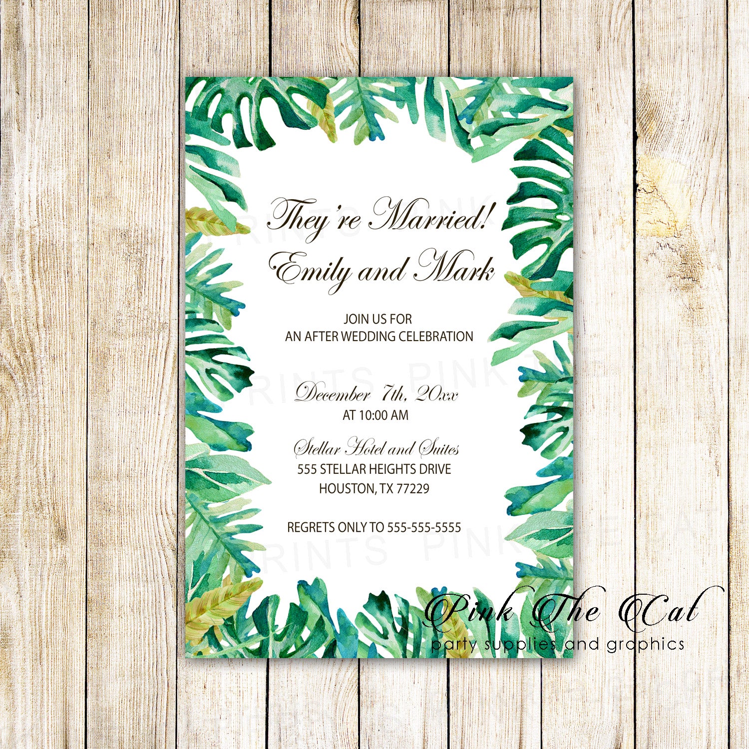 Botanical After Wedding Invitation Tropical Printable