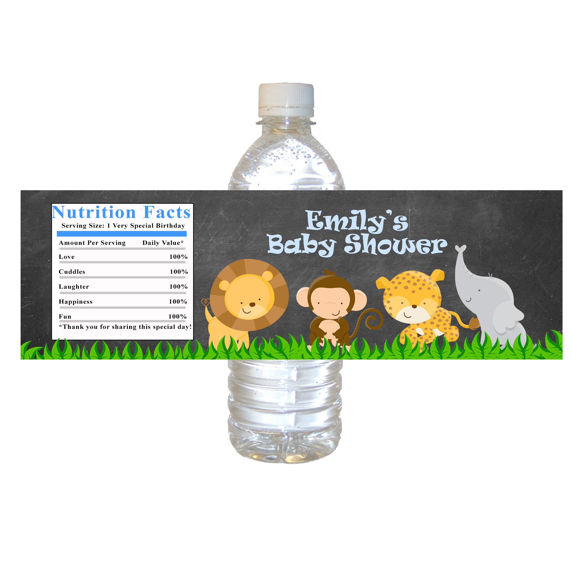 Jungle chalkboard bottle stickers (set of 30)
