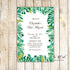 Botanical invitations bat mitzvah tropical leaves printable