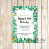 Botanical Birthday Invitation Tropical Leaves Printable