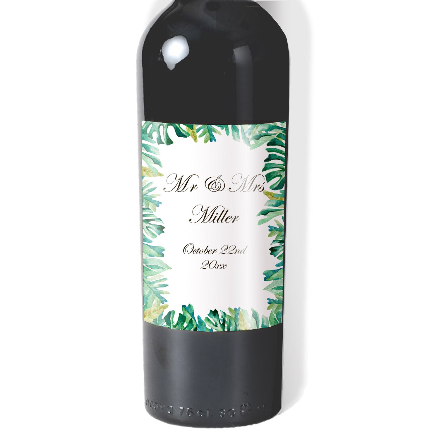 Wine Bottle Labels Botanical Wedding Printable