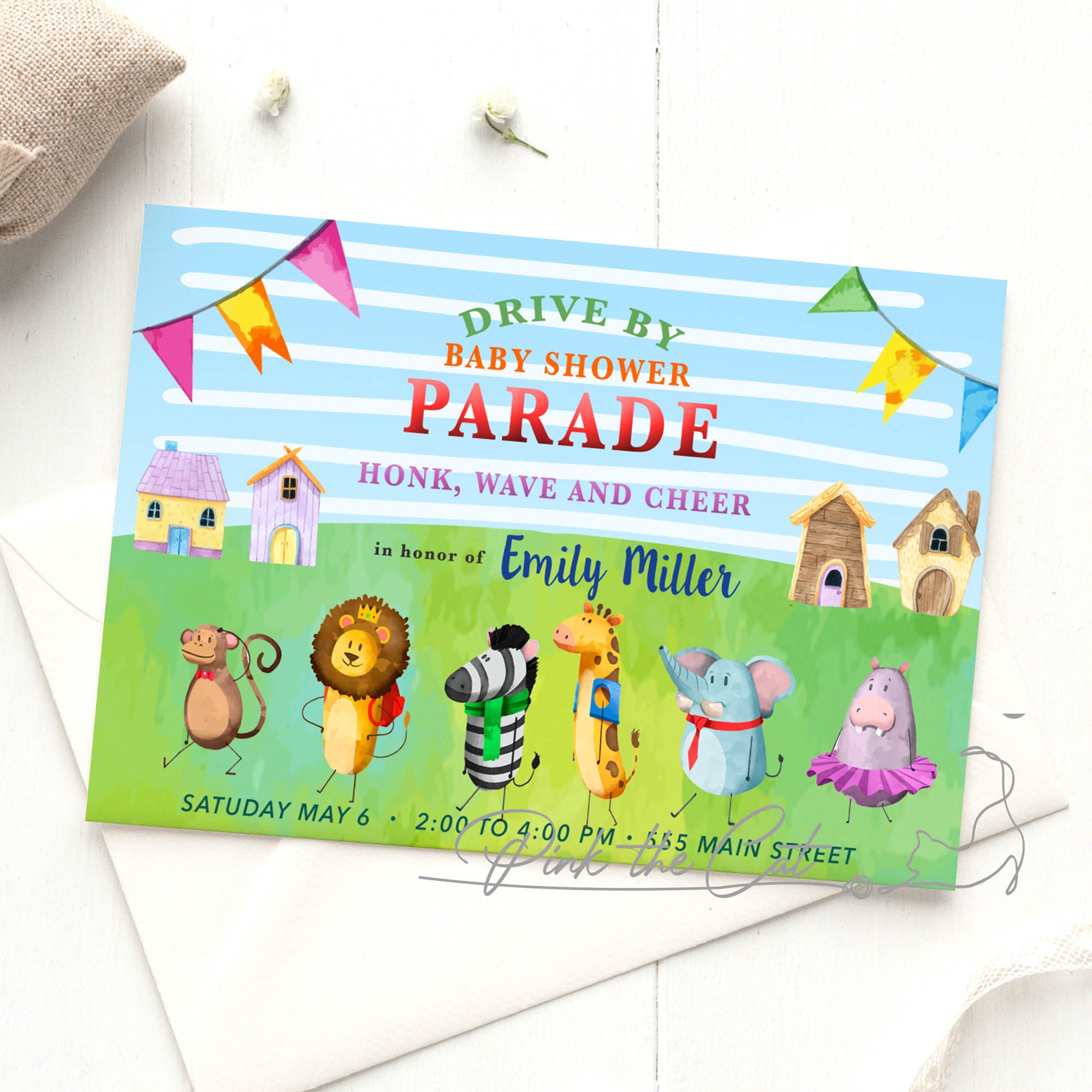 Jungle parade invitation