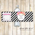 30 Bottle Labels Stripes Black White Floral Birthday Baby Shower