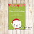 30 Holiday kids birthday invitations kitten green red
