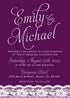Wedding invitations plum purple lace cards printable