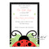 30 Ladybug invitations red black girl birthday baby shower