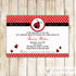 25 ladybug invitations glitter gold baby shower