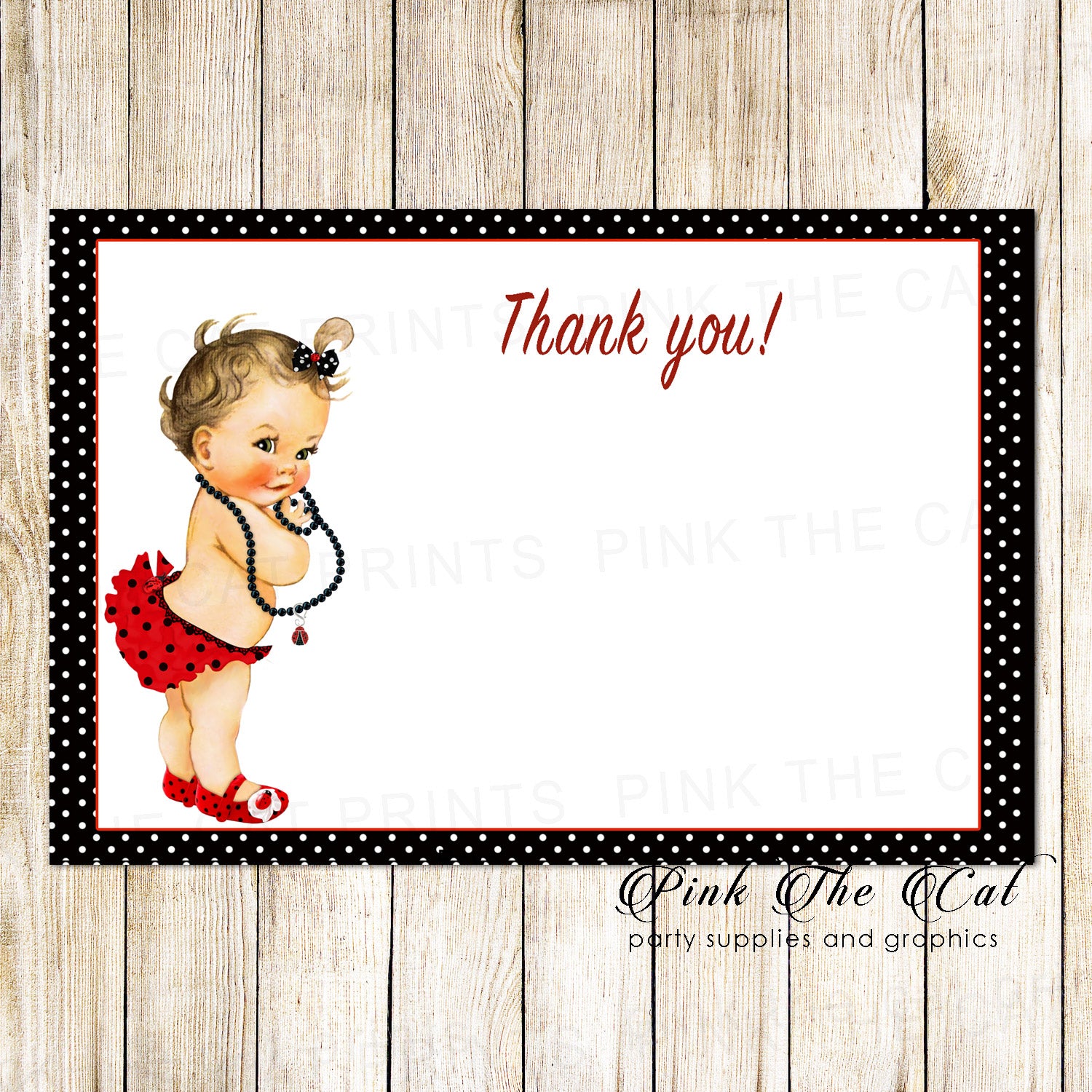 30 thank you cards blank vintage baby ladybug with envelopes