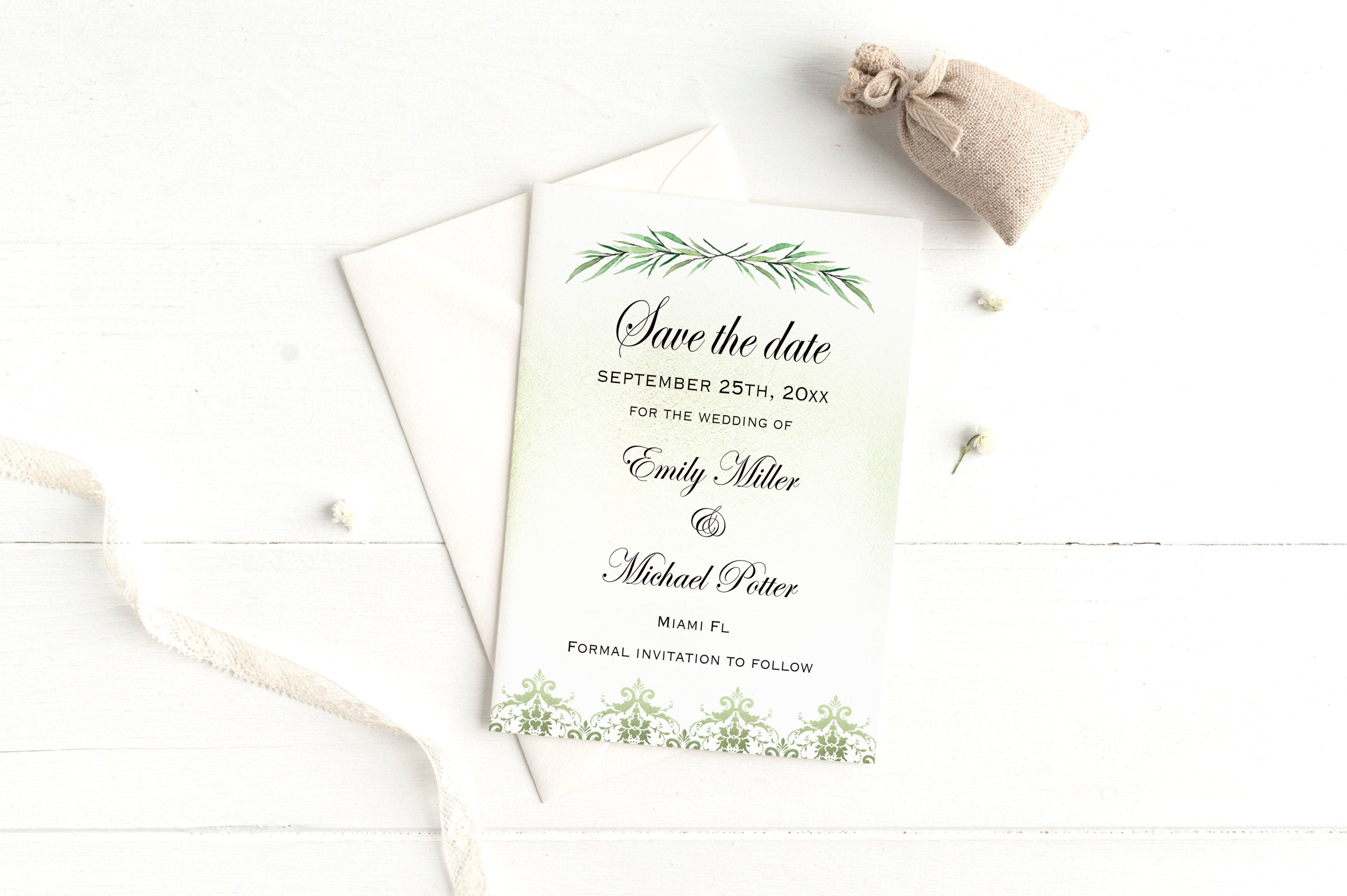 30 Greenery wedding save the date cards wedding birthday 