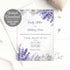 Lavender silver floral wedding invitations instant download
