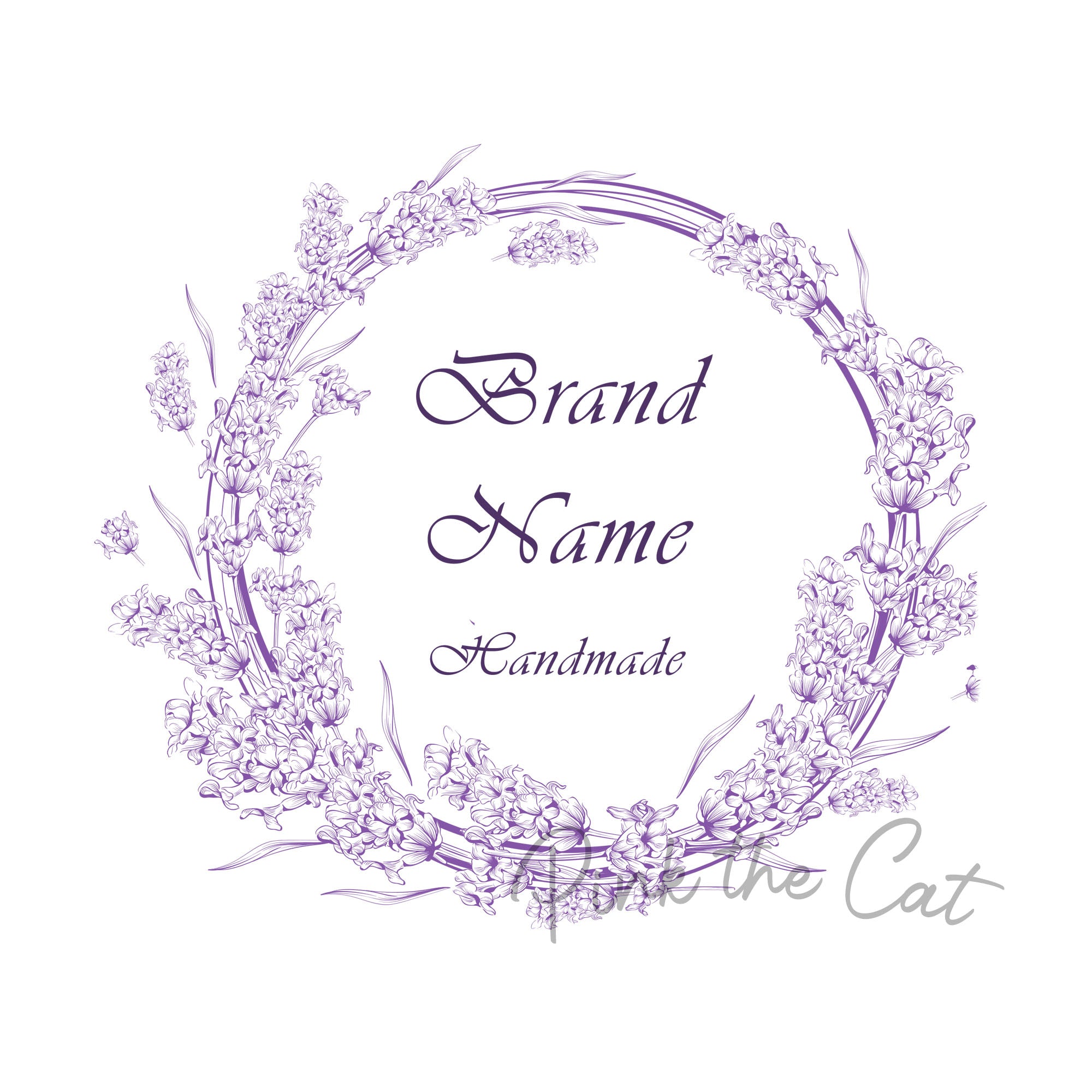 Lavender logo design vintage flowers