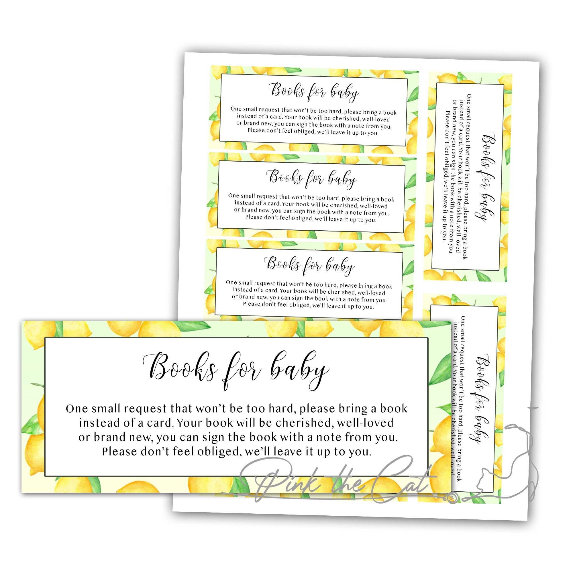 Little lemon watercolor invitation