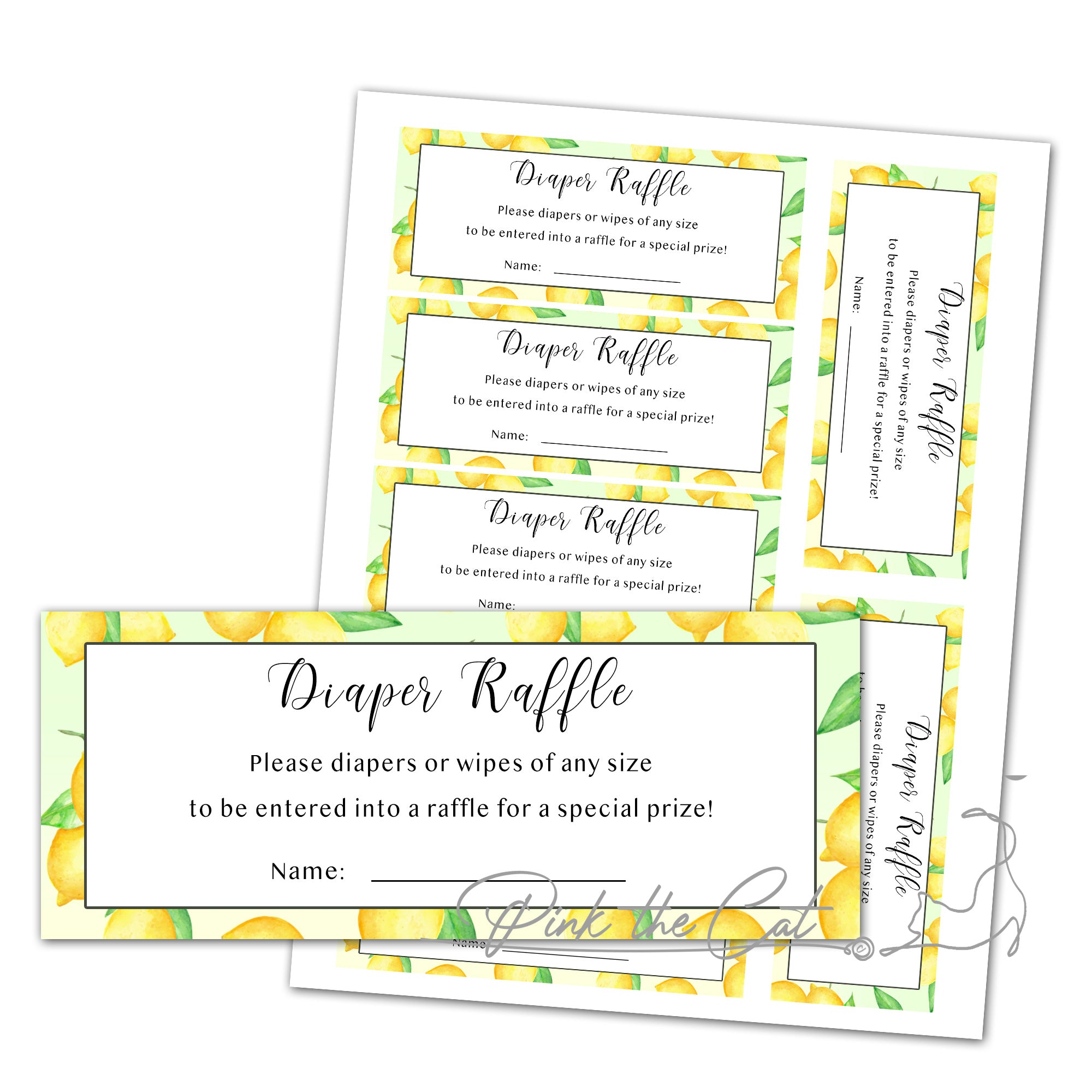 Little lemon watercolor invitation