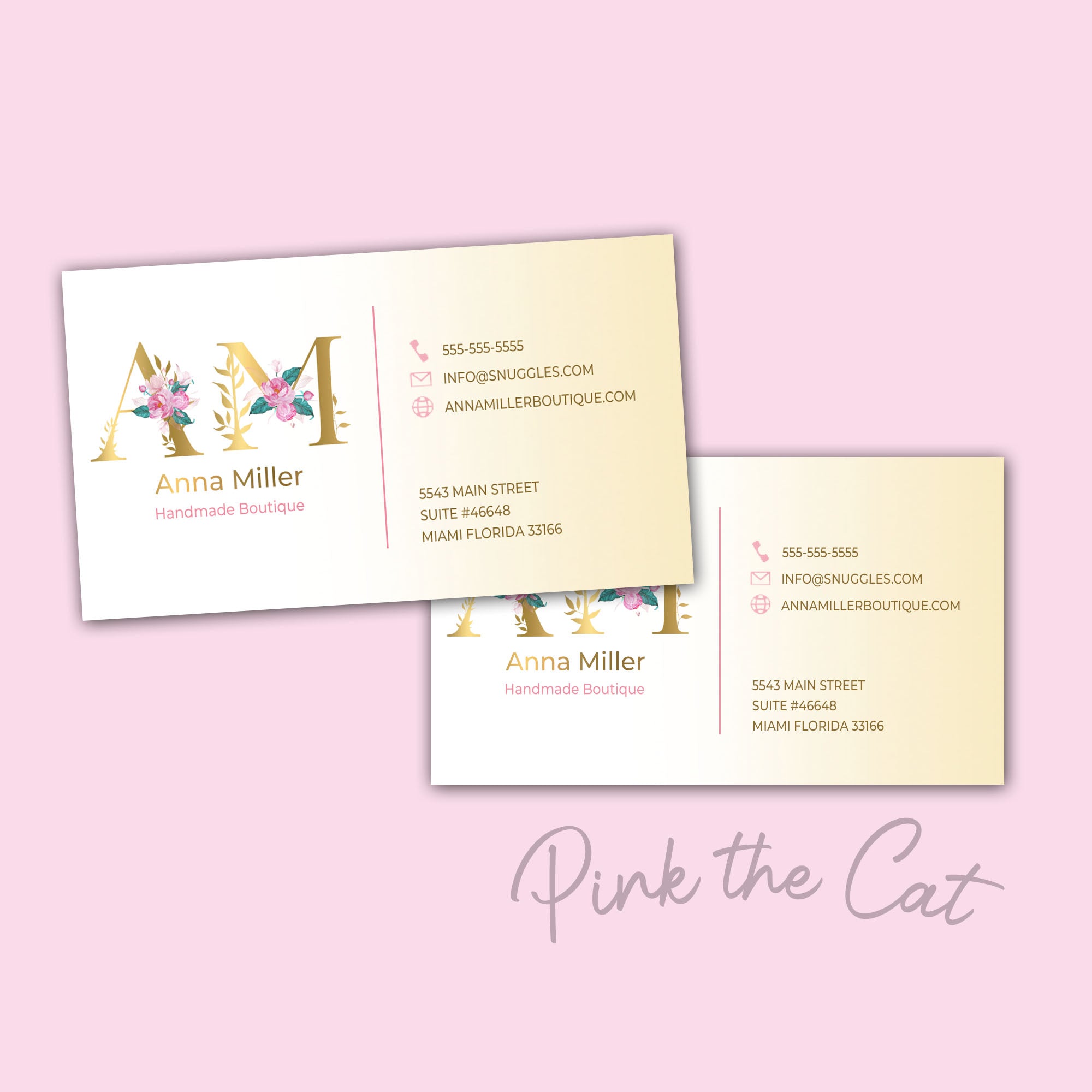 Premade any monogram business card