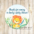 40 stickers lion watercolor favor labels birthday baby shower