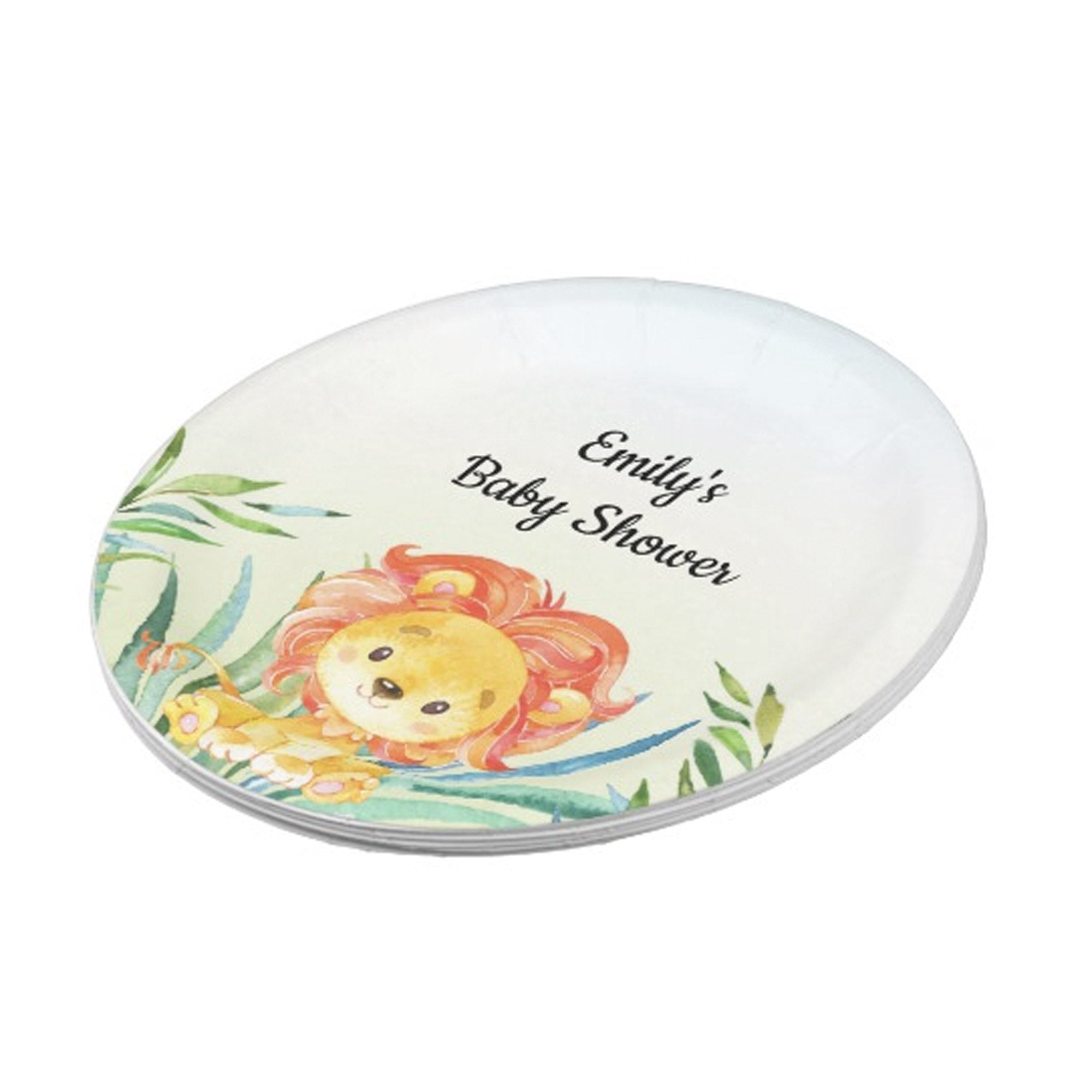 8 Lion cub watercolor party paper plates