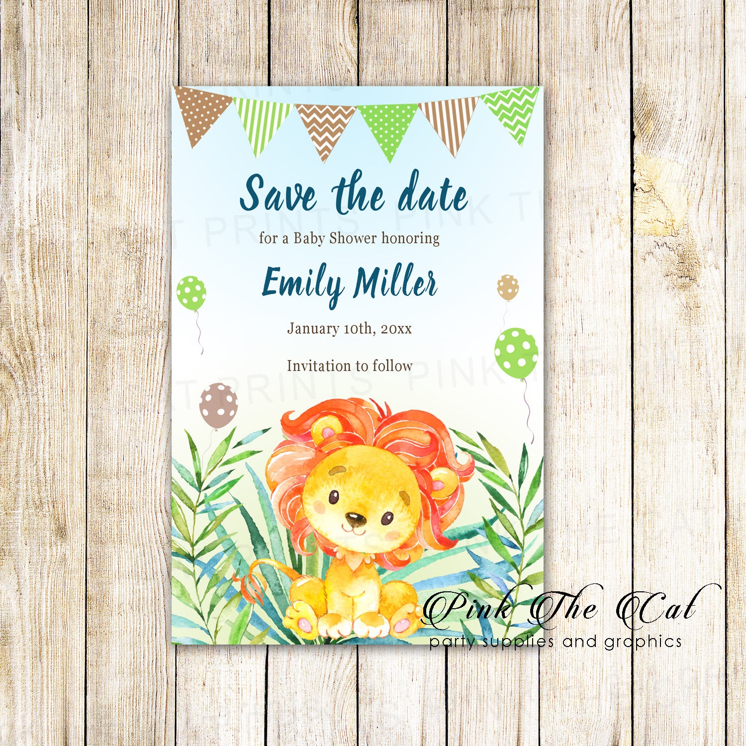 30 save the date cards lion cub baby shower birthday