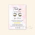 Business thank you card makeup eyelashes