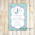 30 Mermaid girl birthday invitations purple teal glitter