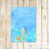 Watercolor Mermaid Invitation Birthday Baby Girl Shower Gold Glitter