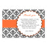 30 thank you cards adult birthday orange black damask