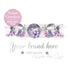 Moon phases watercolor floral logo
