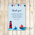 30 Nautical thank you cards kids birthday personalized red navy blue