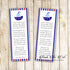 Nautical boat bookmarks printable baby shower favors personalized