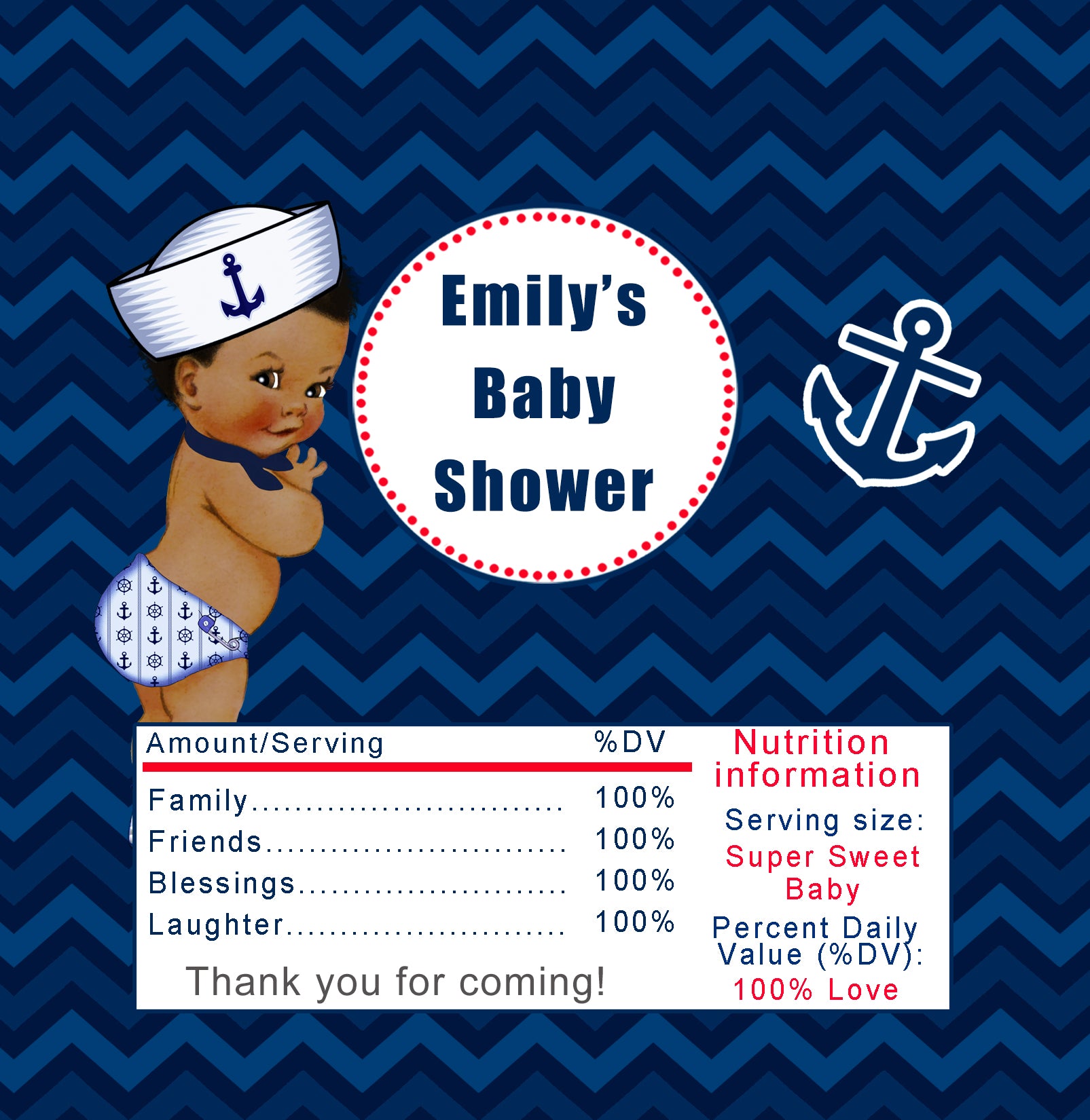 Candy bar wrappers nautical baby shower printable