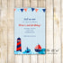 30 nautical birthday invitations boy red blue personalized