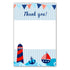 30 blank thank you cards nautical red blue