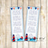 Nautical bookmark baby shower printable personalized