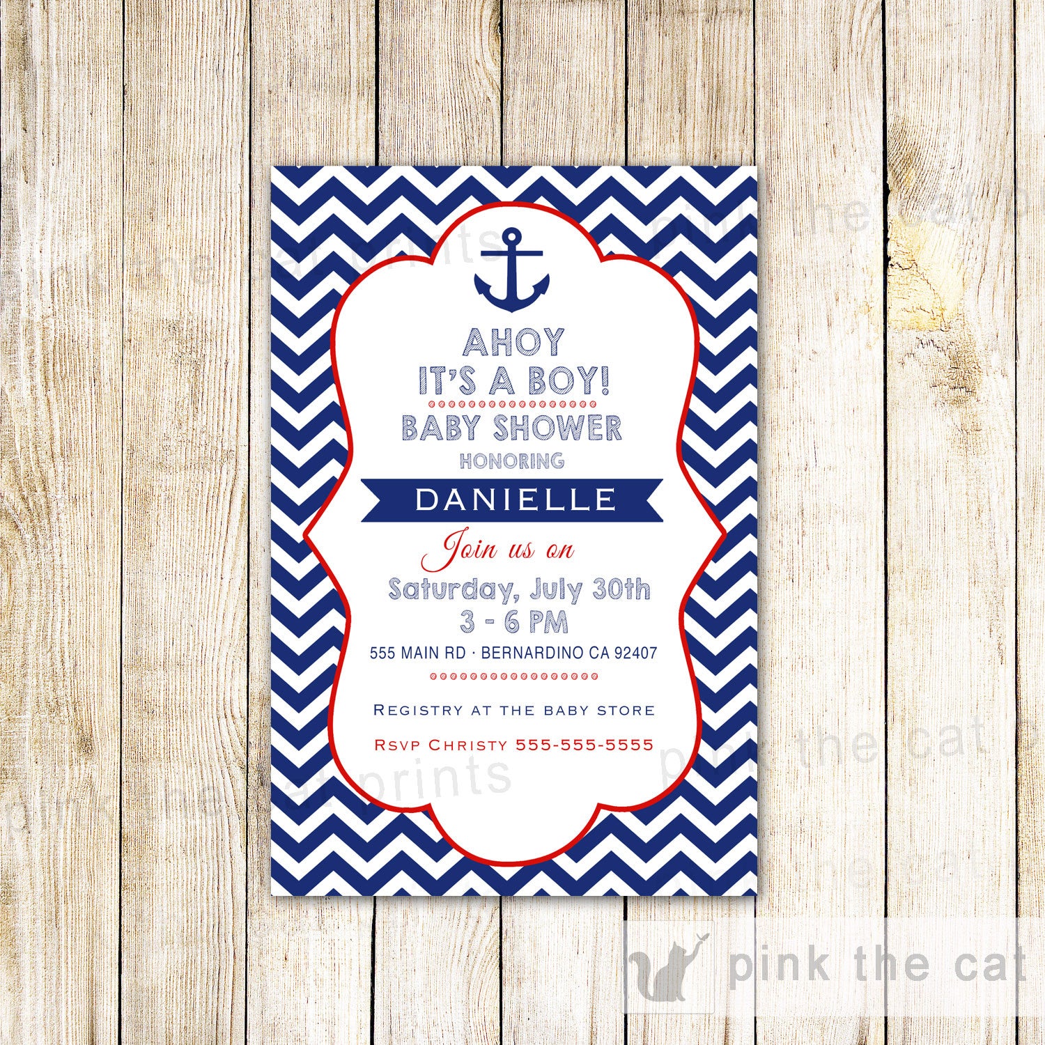 Nautical Invitation Baby Boy Shower