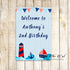 Nautical welcome sign birthday baby shower printable