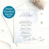 Silver blue nikah or walima invitation