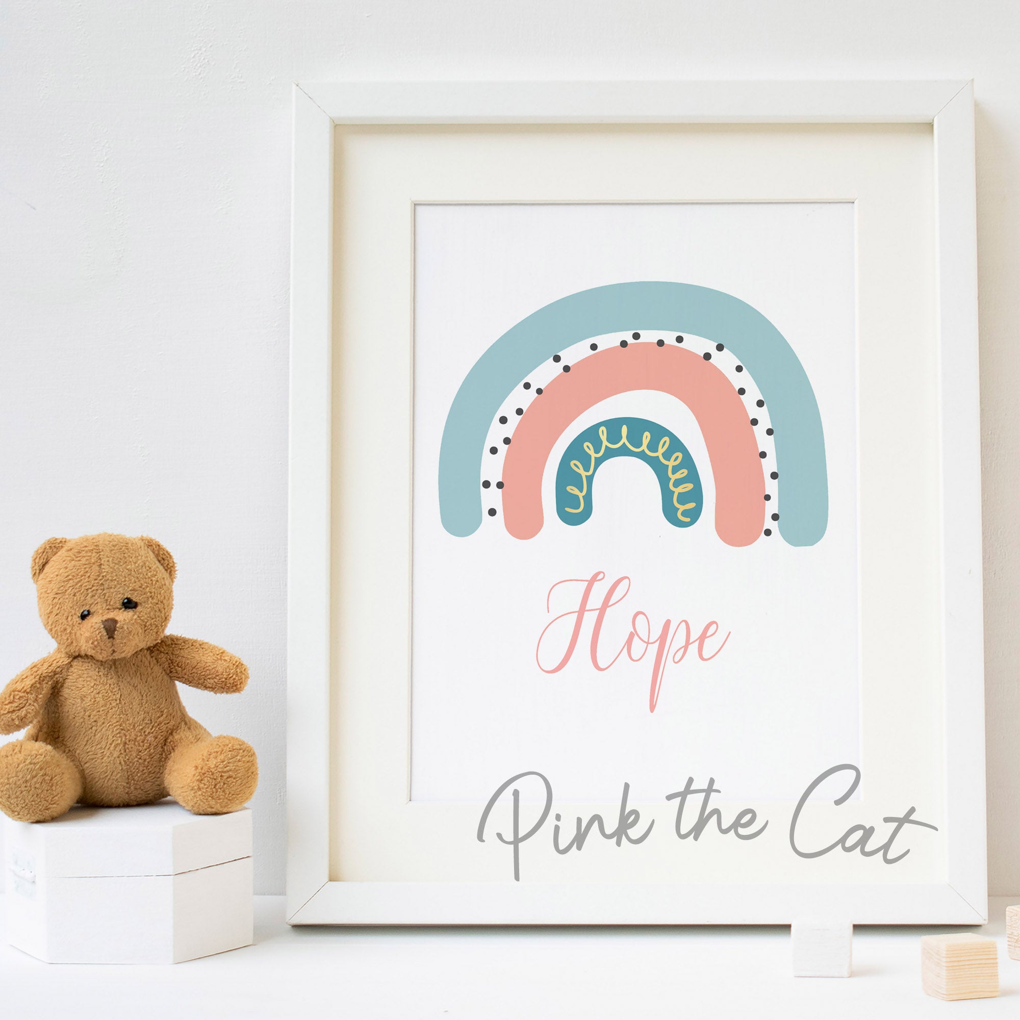 Boho rainbows wall print decoration