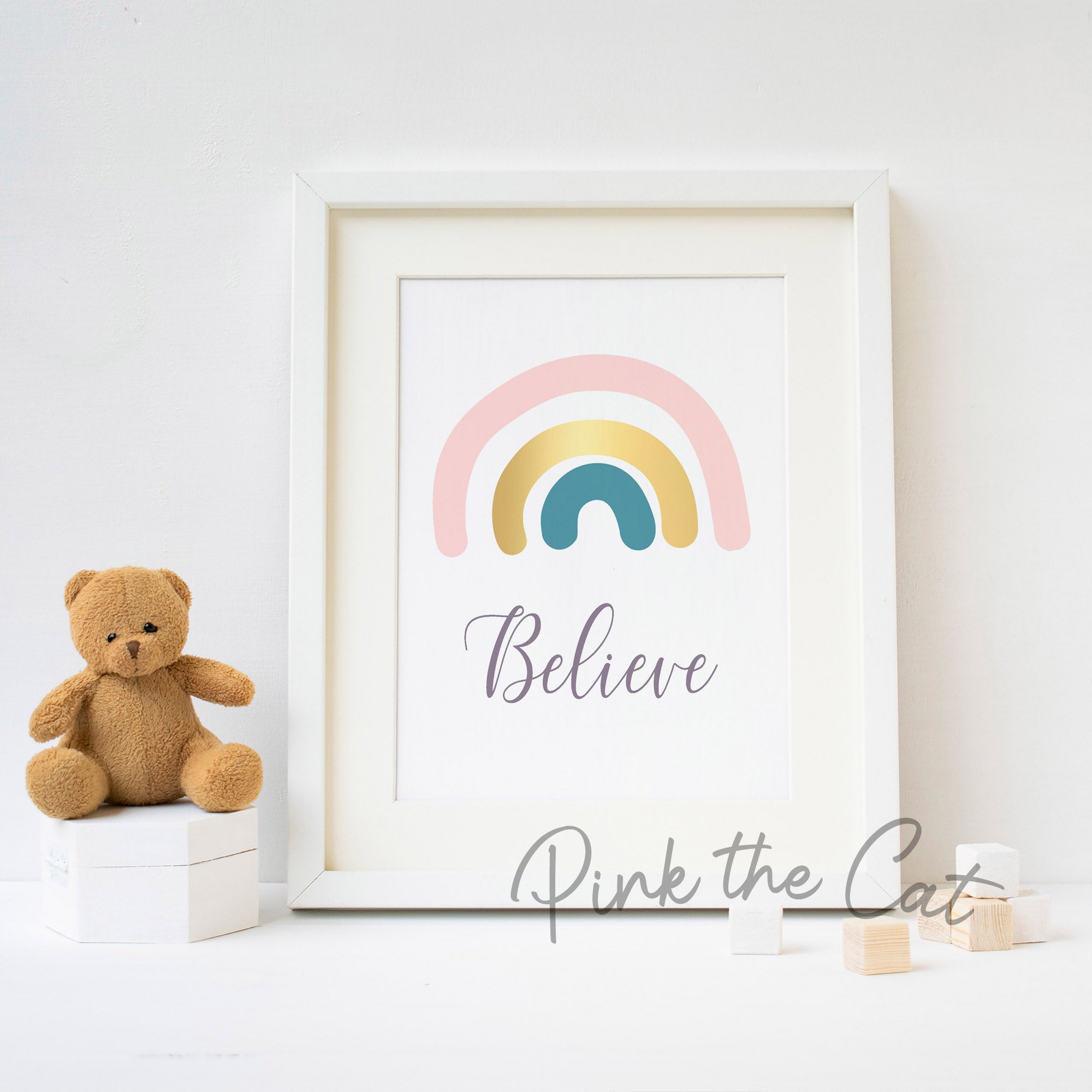 Boho rainbows wall print decoration