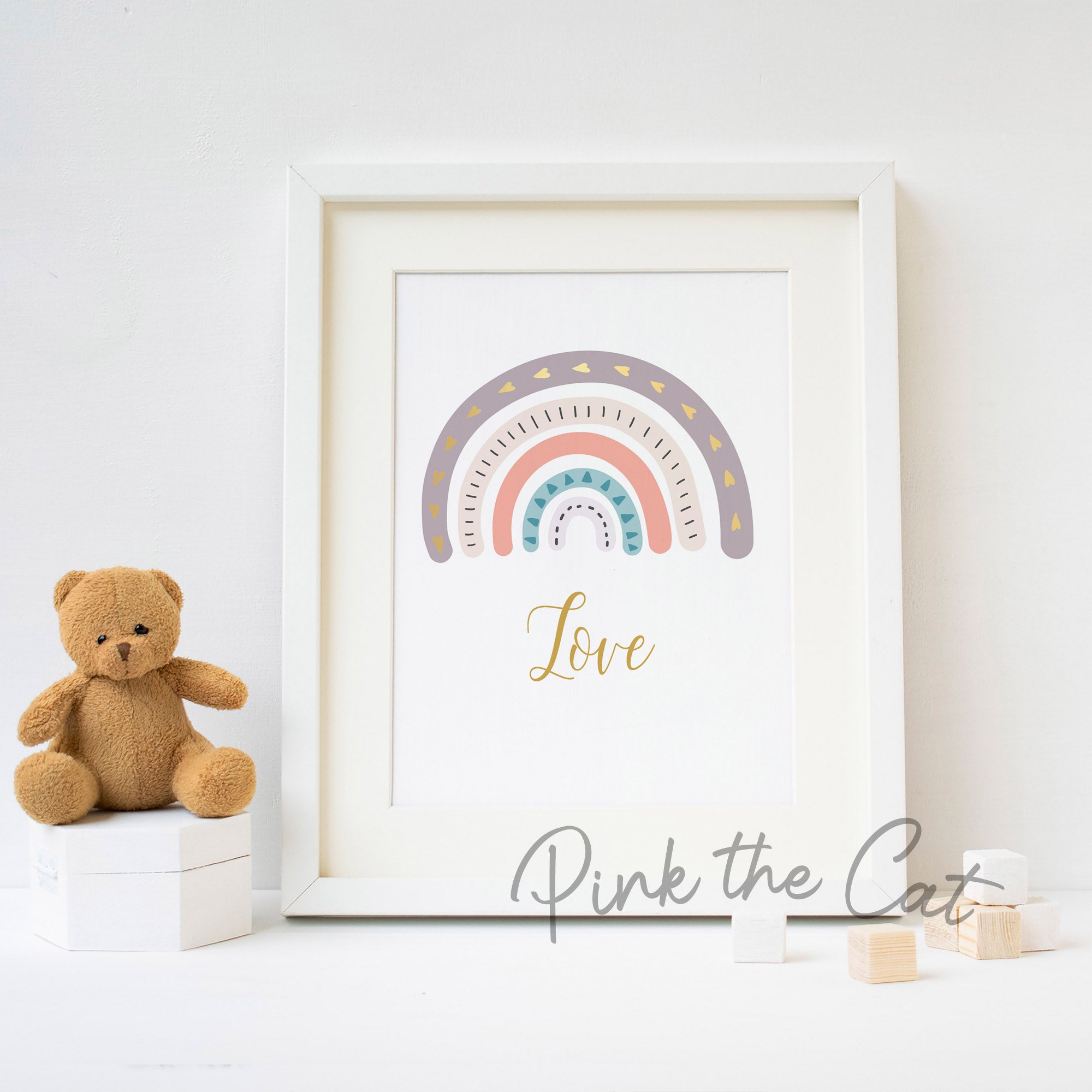 Boho rainbows wall print decoration